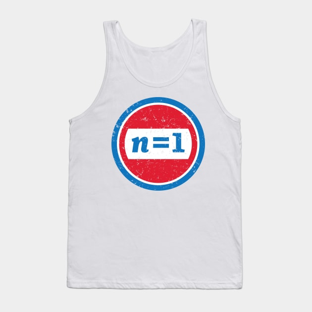 n = 1 in Red and Blue Tank Top by Deig